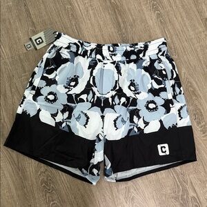 The Chestee Black and Gray Floral Athletic Men’s Shorts